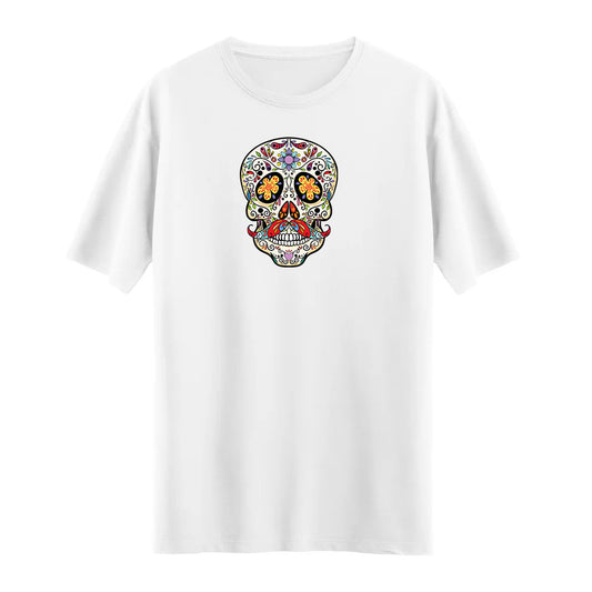 Erkek Floral Skull Unisex T-shirt