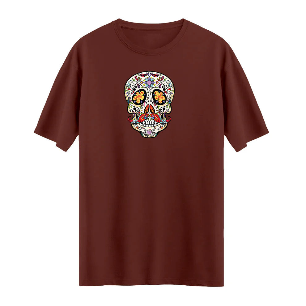 Erkek Floral Skull Unisex T-shirt