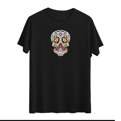 Erkek Floral Skull Unisex T-shirt