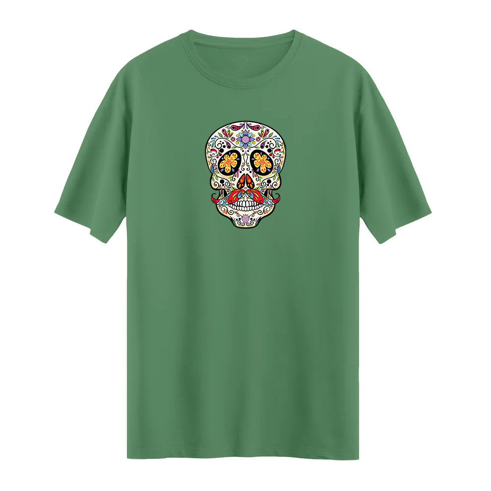 Erkek Floral Skull Unisex T-shirt