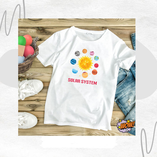 Solar System T-shirt – Uzayın Gizemini ve Şıklığını Üzerinde Taşı!