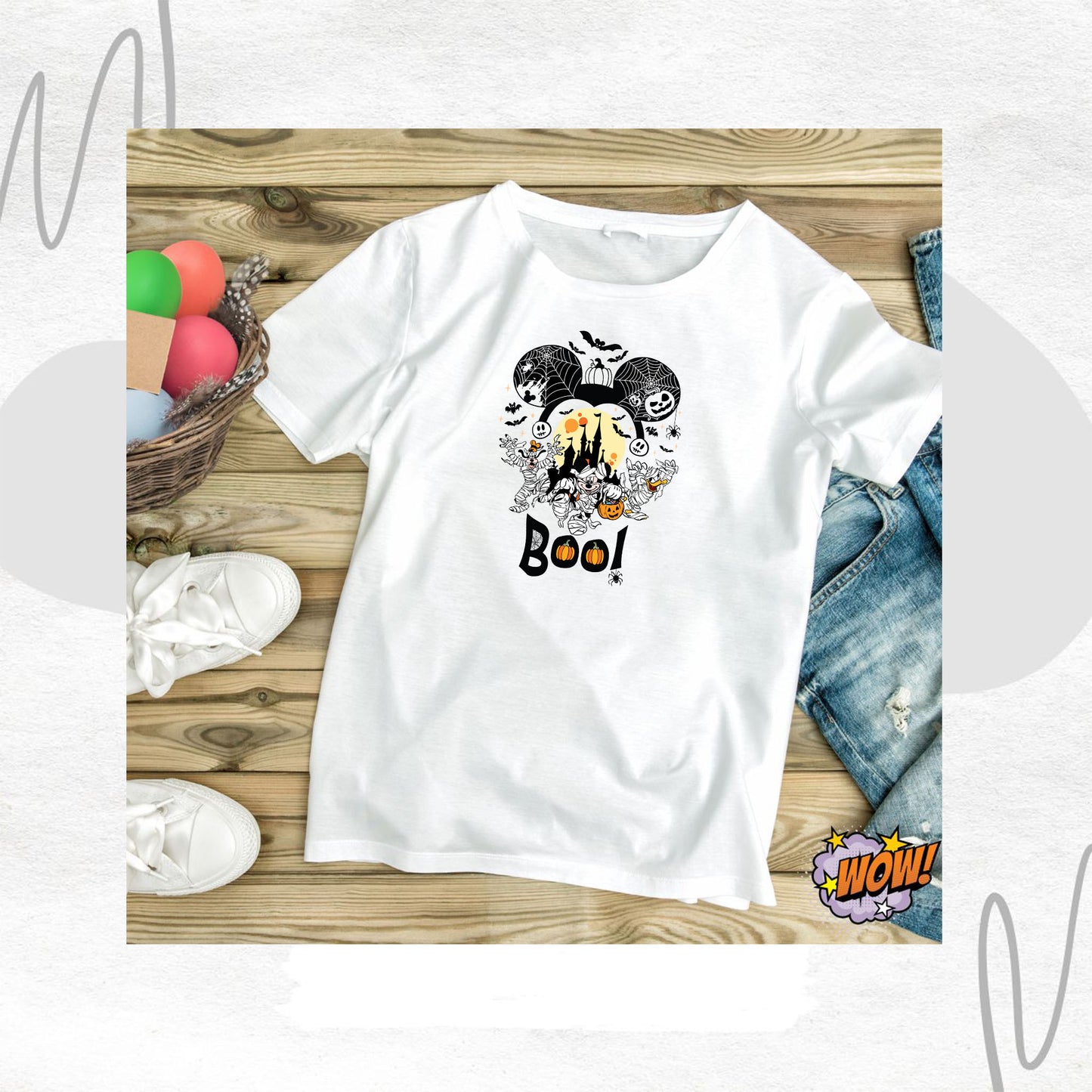 Mickey Mouse BOO T-shirt – Cadılar Bayramı Ruhu ve Sevimliliği Üzerinde Taşı!